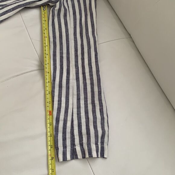 British Khaki LinenNautical Striped Lightweight Blazer Size M - Picture 5 of 9